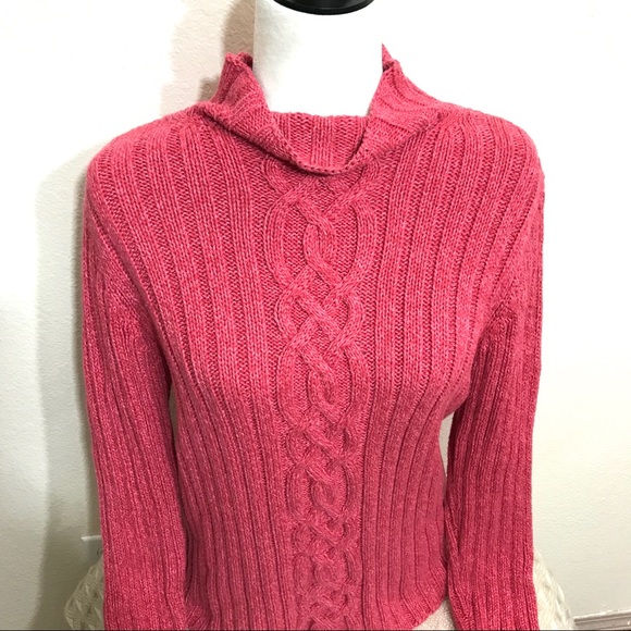 L.L. Bean Sweaters - L.L. Bean Cable Knit Sweater Mock Turtleneck Sz M